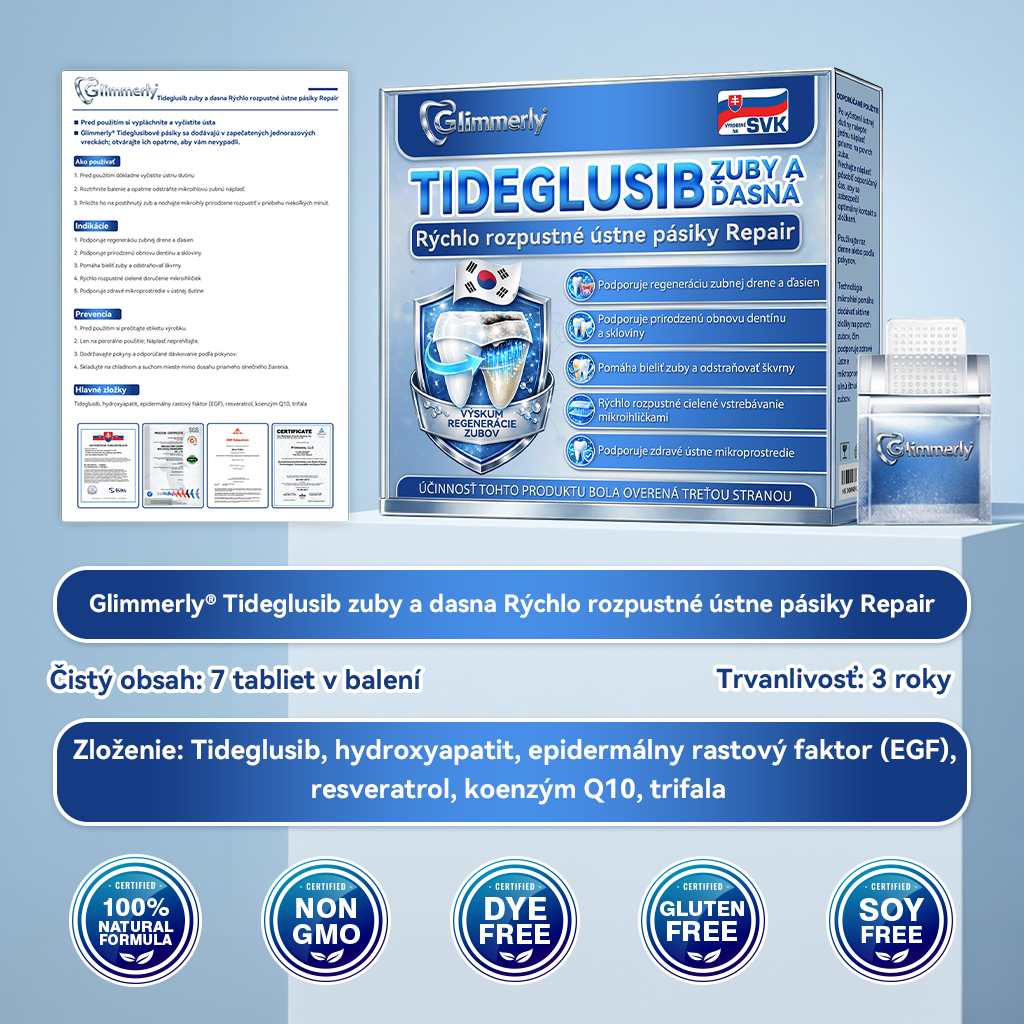 ✅𝐺𝑙𝑖𝑚𝑚𝑒𝑟𝑙𝑦®😁Tideglusib zuby a dasna Rýchlo rozpustné ústne pásiky Repair🦷🦷